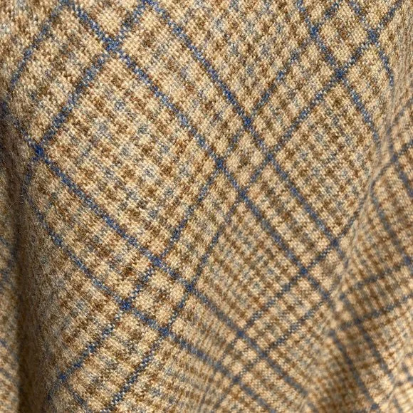 Vintage 50s 60s pendleton wool plaid skirt XS S tartan made in USA beige blue - Picture 7 of 10
